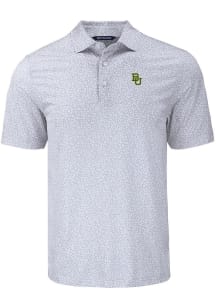 Cutter and Buck Baylor Bears Grey Pike Flora Big and Tall Polo