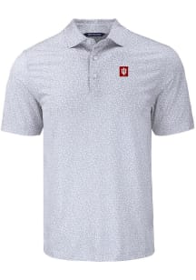 Cutter and Buck Indiana Hoosiers Grey Pike Flora Big and Tall Polo