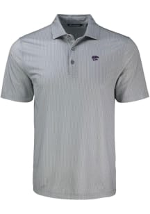 Cutter and Buck K-State Wildcats Grey Shadow Check Big and Tall Polo