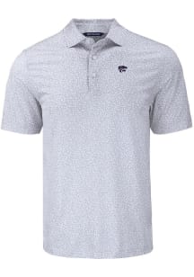 Cutter and Buck K-State Wildcats Grey Pike Flora Big and Tall Polo