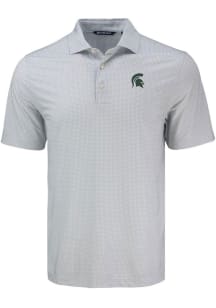 Cutter and Buck Michigan State Spartans Grey Pike Diamond Dot Big and Tall Polo