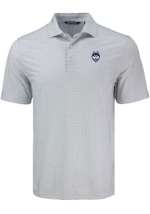 Cutter and Buck UConn Huskies Grey Pike Diamond Dot Big and Tall Polo