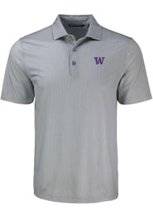 Cutter and Buck Washington Huskies Grey Shadow Check Big and Tall Polo