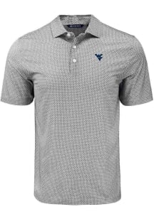 Cutter and Buck West Virginia Mountaineers Black Pike Diamond Dot Big and Tall Polo