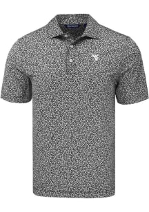 Cutter and Buck West Virginia Mountaineers Black Pike Flora Big and Tall Polo