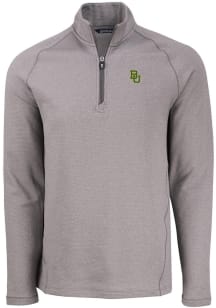 Cutter and Buck Baylor Bears Mens Grey Pehastin Long Sleeve Qtr Zip Pullover
