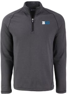 Cutter and Buck Big Ten Mens Black Pehastin Long Sleeve Qtr Zip Pullover
