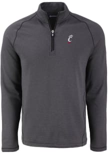 Cutter and Buck Cincinnati Bearcats Mens Black Pehastin Long Sleeve Qtr Zip Pullover