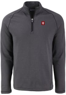 Cutter and Buck Indiana Hoosiers Mens Black Pehastin Long Sleeve Qtr Zip Pullover