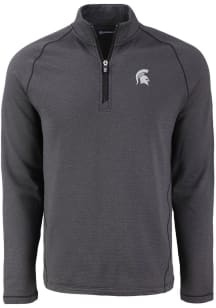 Cutter and Buck Michigan State Spartans Mens Black Pehastin Long Sleeve Qtr Zip Pullover