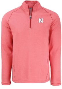 Cutter and Buck Nebraska Cornhuskers Mens Red Pehastin Long Sleeve Qtr Zip Pullover