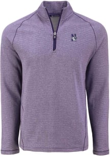 Cutter and Buck Northwestern Wildcats Mens Purple Pehastin Long Sleeve Qtr Zip Pullover
