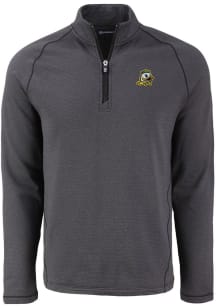 Cutter and Buck Oregon Ducks Mens Black Pehastin Long Sleeve Qtr Zip Pullover