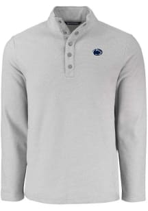 Cutter and Buck Penn State Nittany Lions Mens Grey Hunts Point Long Sleeve Qtr Zip Pullover