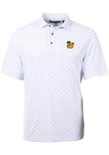Cutter and Buck Baylor Bears Mens White Virtue Tile Print Short Sleeve Polo