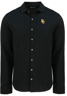Cutter and Buck Baylor Bears Mens Black Advantage Soft Pique Long Sleeve Dress Shirt