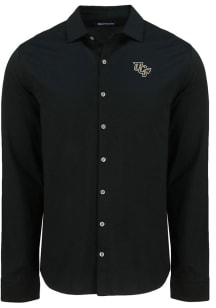 Cutter and Buck UCF Knights Mens Black Advantage Soft Pique Long Sleeve Dress Shirt