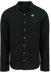Cutter and Buck K-State Wildcats Mens Black Advantage Soft Pique Long Sleeve Dress Shirt