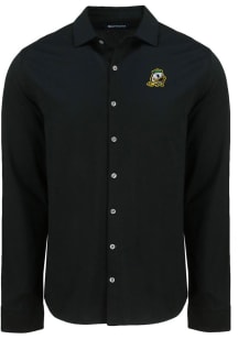Cutter and Buck Oregon Ducks Mens Black Advantage Soft Pique Long Sleeve Dress Shirt