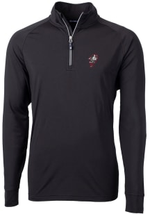 Cutter and Buck Ohio State Buckeyes Mens Black Adapt Stretch Long Sleeve Qtr Zip Pullover