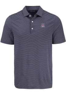 Cutter and Buck Arizona Wildcats Mens Navy Blue Forge Eco Fine Line Short Sleeve Fashion Polo