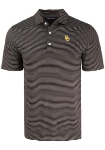 Cutter and Buck Baylor Bears Mens Black Forge Eco Fine Line Short Sleeve Polo
