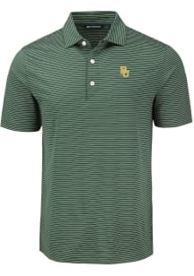 Cutter and Buck Baylor Bears Mens Green Forge Eco Fine Line Short Sleeve Polo