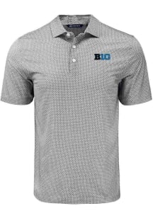 Cutter and Buck Big Ten Mens Black Pike Diamond Dot Short Sleeve Polo
