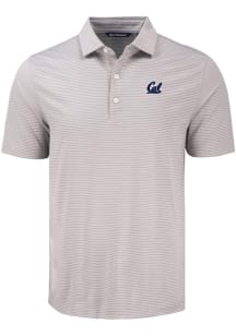 Cutter and Buck Cal Golden Bears Mens Grey Forge Eco Fine Line Short Sleeve Polo