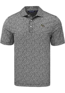 Cutter and Buck UCF Knights Mens Black Pike Flora Short Sleeve Polo
