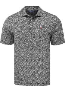 Cutter and Buck Cincinnati Bearcats Mens Black Pike Flora Short Sleeve Polo