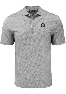 Cutter and Buck Florida State Seminoles Mens Black Pike Diamond Dot Short Sleeve Polo