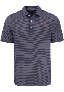 Cutter and Buck Illinois Fighting Illini Mens Navy Blue Forge Eco Fine Line Short Sleeve Polo