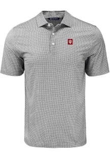 Cutter and Buck Indiana Hoosiers Mens Black Pike Diamond Dot Short Sleeve Polo