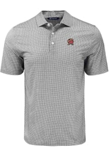 Cutter and Buck Maryland Terrapins Mens Black Pike Diamond Dot Short Sleeve Polo
