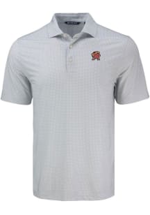 Cutter and Buck Maryland Terrapins Mens Grey Pike Diamond Dot Short Sleeve Polo