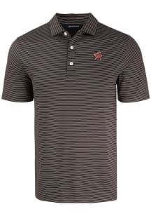 Cutter and Buck Maryland Terrapins Mens Black Forge Eco Fine Line Short Sleeve Polo