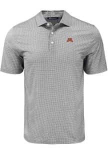 Cutter and Buck Minnesota Golden Gophers Mens Black Pike Diamond Dot Short Sleeve Polo