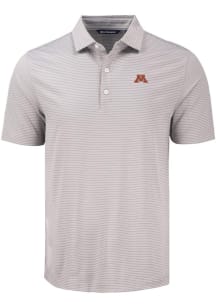 Cutter and Buck Minnesota Golden Gophers Mens Grey Forge Eco Fine Line Short Sleeve Polo