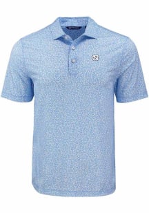 Cutter and Buck North Carolina Tar Heels Mens Blue Pike Flora Short Sleeve Polo