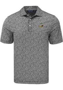 Cutter and Buck Oregon Ducks Mens Black Pike Flora Short Sleeve Polo
