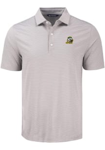 Cutter and Buck Oregon Ducks Mens Grey Forge Eco Fine Line Short Sleeve Polo