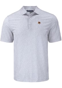 Cutter and Buck Texas State Bobcats Mens Grey Pike Flora Short Sleeve Polo