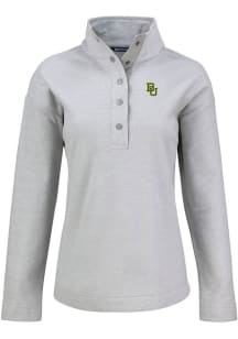 Cutter and Buck Baylor Bears Womens Grey Hunts Point Qtr Zip