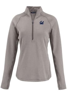 Cutter and Buck Cal Golden Bears Womens Grey Pehastin Qtr Zip