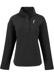 Cutter and Buck Cincinnati Bearcats Womens Black Hunts Point Qtr Zip