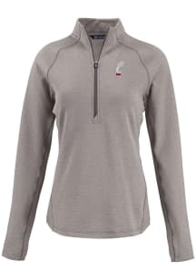Cutter and Buck Cincinnati Bearcats Womens Grey Pehastin Qtr Zip