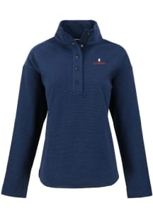 Cutter and Buck Illinois Fighting Illini Womens Navy Blue Hunts Point Qtr Zip