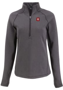 Cutter and Buck Indiana Hoosiers Womens Black Pehastin Qtr Zip