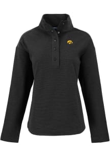 Cutter and Buck Iowa Hawkeyes Womens Black Hunts Point Qtr Zip